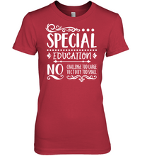 Load image into Gallery viewer, Special Education No Challenge Too Large No Victory Too Small Mens T-Shirt